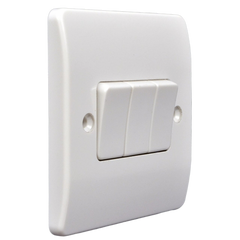 3-key switch, 86x86 mm, through, white, MK K4873