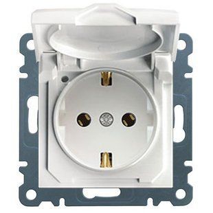 Photo of Socket with grounding contact with Lumina cover, white, 16A/230V Hager WL1150 &ndash; buy online with delivery across Ukraine at Net-server