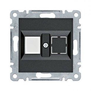 Photo of Double panel RJ11/RJ45, black, Lumina Hager WL2323 &ndash; buy online with delivery across Ukraine at Net-server