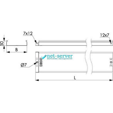 Photo of Cable tray non-perforated DKC 80x400x3000 mm, hot dip galvanizing Sendzimir &ndash; buy online with delivery across Ukraine at Net-server