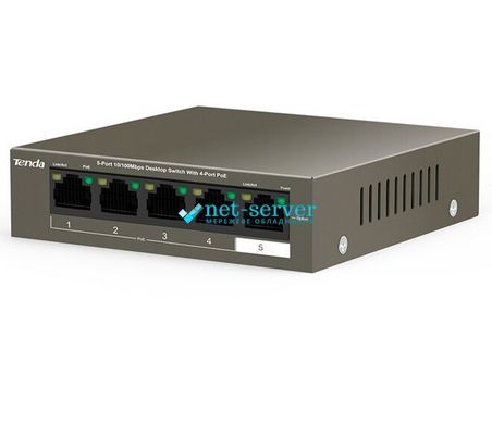 Комутатор TENDA TEF1105P-4-63W 5xFE (4xFE PoE, 1xFE Uplink), некерований