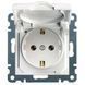 Фото Розетка з заземлюючим контактом з кришкою Lumina, біла, 16А/230В Hager WL1150 &ndash; купити з доставкою по Україні в інтернет-магазині Net-server