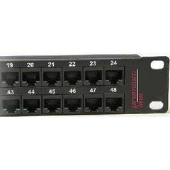 Патч-панель сетевая 48 портов UTP, 1U в комплекте с органайзером, кат.6, Dual Type IDC, черный Premium Line 176144812