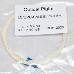 Пігтейл LC/UPC, SM, 1.5м, PG-1.5LC(SM)(ON)ЕC