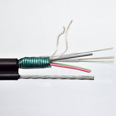 Волоконно-оптический кабель GYTS 16e9/125 (4 + 6 + 6), наружный, силовой, стальная гофроброня, РЕ оболочка Corning GYTS 16x9/125