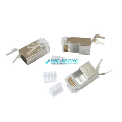 Network connector RJ45, STP, cat.6A, 50μ, 1.45mm, with insert Kingda KD-PG8056