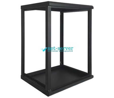 Wall cabinet 19", 12U, W600xD500xH637, collapsible, glass, black net-1250B