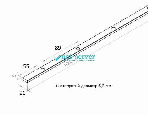 Фото Шина заземлення мідна 495мм. 20х5мм., &Oslash;5vv. UM22A &ndash; купити з доставкою по Україні в інтернет-магазині Net-server