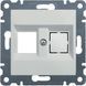 Панель подвійна RJ11/RJ45, сріблясто-сірий, Lumina Hager WL2322
