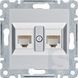 Панель подвійна RJ11/RJ45, сріблясто-сірий, Lumina Hager WL2322