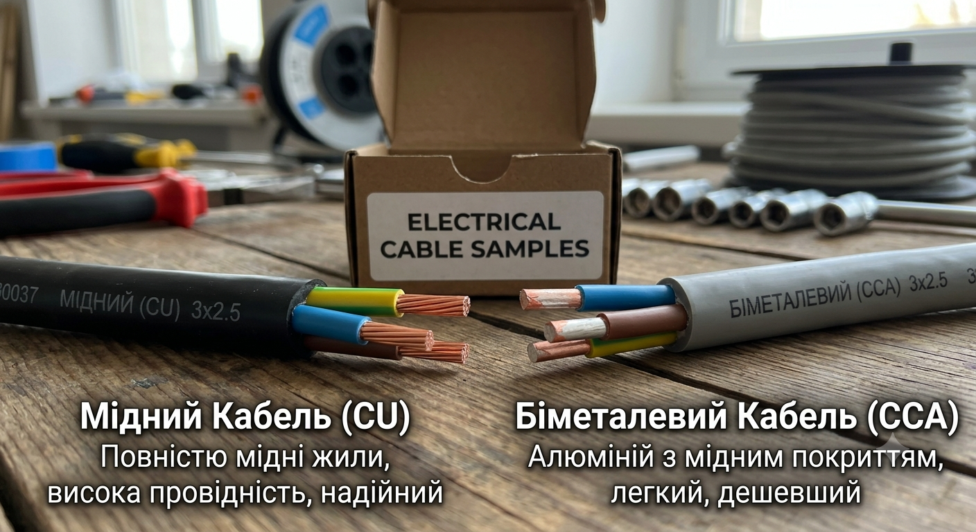 Мідний кабель чи біметалевий (CCA): у чому різниця та що краще вибрати