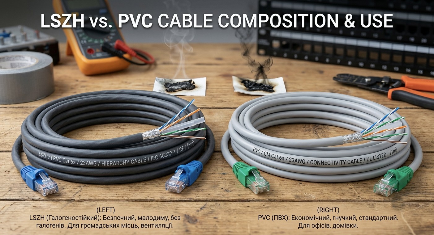LSZH vs PVC: Which cable to choose and what is the difference